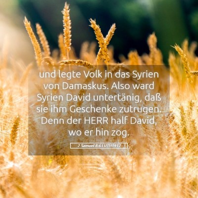 Picture 05 - 2 Samuel 8:6 LUTH1912 - und legte Volk in das Syrien von Damaskus. Also - Bible Verse Picture