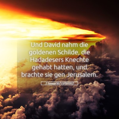 Picture 05 - 2 Samuel 8:7 LUTH1912 - Und David nahm die goldenen Schilde, die - Bible Verse Picture