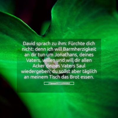 Picture 05 - 2 Samuel 9:7 LUTH1912 - David sprach zu ihm: Fürchte dich nicht; denn - Bible Verse Picture