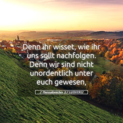 Picture 05 - 2 Thessalonicher 3:7 LUTH1912 - Denn ihr wisset, wie ihr uns sollt nachfolgen. - Bible Verse Picture