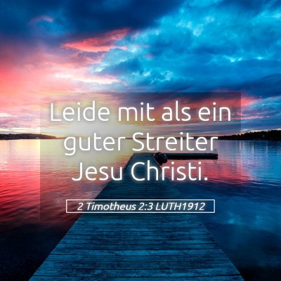 Picture 05 - 2 Timotheus 2:3 LUTH1912 - Leide mit als ein guter Streiter Jesu - Bible Verse Picture