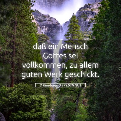 Picture 05 - 2 Timotheus 3:17 LUTH1912 - daß ein Mensch Gottes sei vollkommen, zu allem - Bible Verse Picture