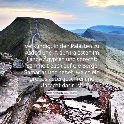 Picture 05 - Amos 3:9 LUTH1912 - Verkündigt in den Palästen zu Asdod und in den - Bible Verse Picture