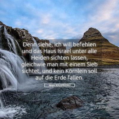 Picture 05 - Amos 9:9 LUTH1912 - Denn siehe, ich will befehlen und das Haus Israel - Bible Verse Picture