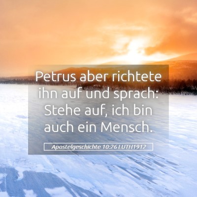 Picture 05 - Apostelgeschichte 10:26 LUTH1912 - Petrus aber richtete ihn auf und sprach: Stehe - Bible Verse Picture