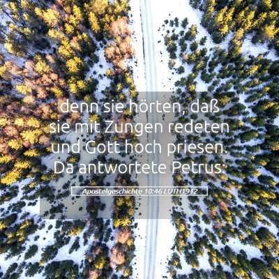 Picture 05 - Apostelgeschichte 10:46 LUTH1912 - denn sie hörten, daß sie mit Zungen redeten und - Bible Verse Picture
