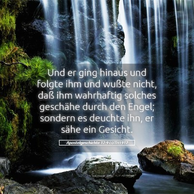 Picture 05 - Apostelgeschichte 12:9 LUTH1912 - Und er ging hinaus und folgte ihm und wußte - Bible Verse Picture