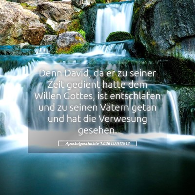 Picture 05 - Apostelgeschichte 13:36 LUTH1912 - Denn David, da er zu seiner Zeit gedient hatte - Bible Verse Picture