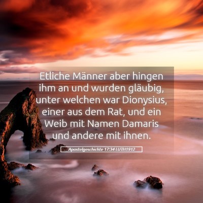Picture 05 - Apostelgeschichte 17:34 LUTH1912 - Etliche Männer aber hingen ihm an und wurden - Bible Verse Picture
