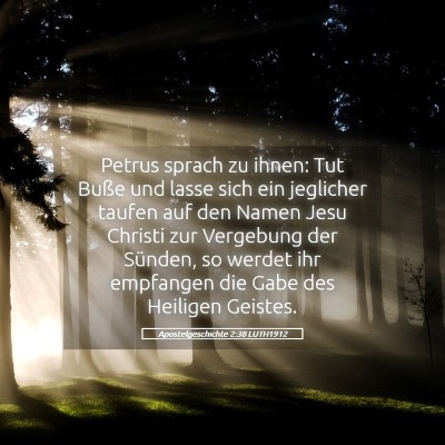 Picture 05 - Apostelgeschichte 2:38 LUTH1912 - Petrus sprach zu ihnen: Tut Buße und lasse sich - Bible Verse Picture