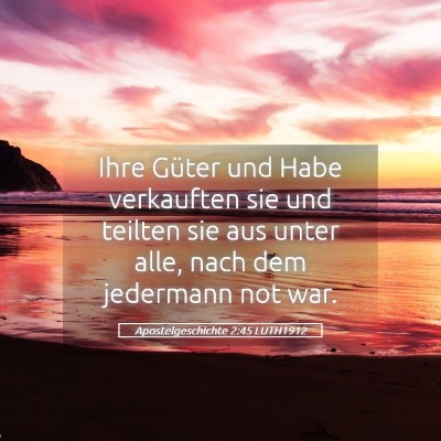 Picture 05 - Apostelgeschichte 2:45 LUTH1912 - Ihre Güter und Habe verkauften sie und teilten - Bible Verse Picture