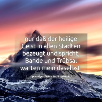Picture 05 - Apostelgeschichte 20:23 LUTH1912 - nur daß der heilige Geist in allen Städten - Bible Verse Picture