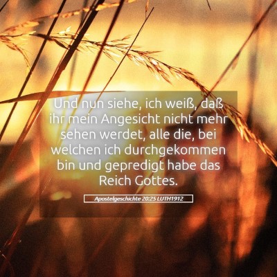Picture 05 - Apostelgeschichte 20:25 LUTH1912 - Und nun siehe, ich weiß, daß ihr mein Angesicht - Bible Verse Picture