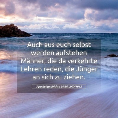 Picture 05 - Apostelgeschichte 20:30 LUTH1912 - Auch aus euch selbst werden aufstehen Männer, - Bible Verse Picture