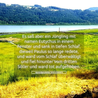 Picture 05 - Apostelgeschichte 20:9 LUTH1912 - Es saß aber ein Jüngling mit namen Eutychus in - Bible Verse Picture