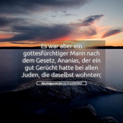 Picture 05 - Apostelgeschichte 22:12 LUTH1912 - Es war aber ein gottesfürchtiger Mann nach dem - Bible Verse Picture