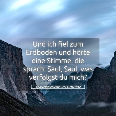 Picture 05 - Apostelgeschichte 22:7 LUTH1912 - Und ich fiel zum Erdboden und hörte eine Stimme, - Bible Verse Picture