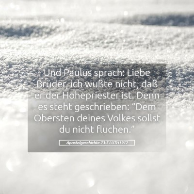 Picture 05 - Apostelgeschichte 23:5 LUTH1912 - Und Paulus sprach: Liebe Brüder, ich wußte - Bible Verse Picture
