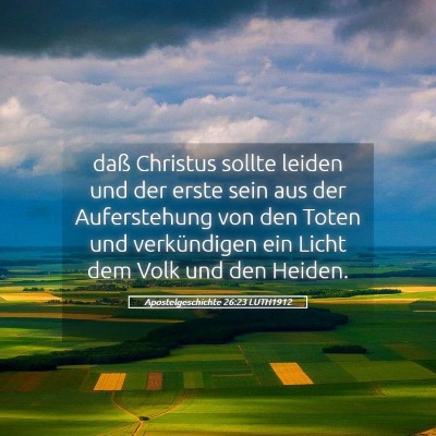 Picture 05 - Apostelgeschichte 26:23 LUTH1912 - daß Christus sollte leiden und der erste sein - Bible Verse Picture
