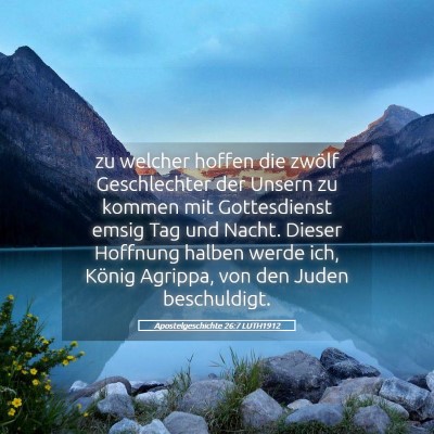 Picture 05 - Apostelgeschichte 26:7 LUTH1912 - zu welcher hoffen die zwölf Geschlechter der - Bible Verse Picture