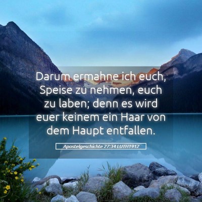 Picture 05 - Apostelgeschichte 27:34 LUTH1912 - Darum ermahne ich euch, Speise zu nehmen, euch zu - Bible Verse Picture