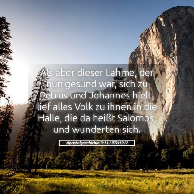 Picture 05 - Apostelgeschichte 3:11 LUTH1912 - Als aber dieser Lahme, der nun gesund war, sich - Bible Verse Picture