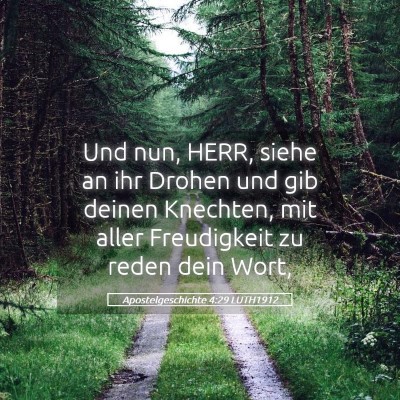 Picture 05 - Apostelgeschichte 4:29 LUTH1912 - Und nun, HERR, siehe an ihr Drohen und gib deinen - Bible Verse Picture