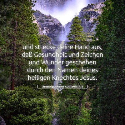 Picture 05 - Apostelgeschichte 4:30 LUTH1912 - und strecke deine Hand aus, daß Gesundheit und - Bible Verse Picture