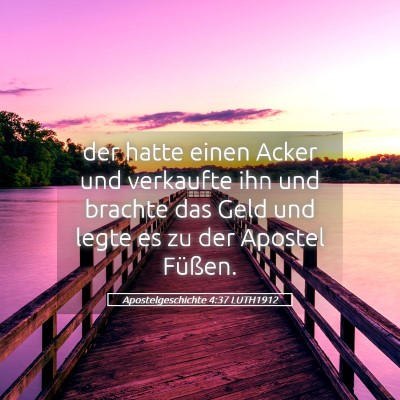 Picture 05 - Apostelgeschichte 4:37 LUTH1912 - der hatte einen Acker und verkaufte ihn und - Bible Verse Picture