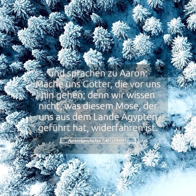 Picture 05 - Apostelgeschichte 7:40 LUTH1912 - und sprachen zu Aaron: Mache uns Götter, die vor - Bible Verse Picture