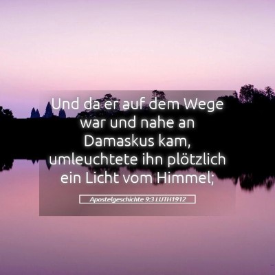 Picture 05 - Apostelgeschichte 9:3 LUTH1912 - Und da er auf dem Wege war und nahe an Damaskus - Bible Verse Picture