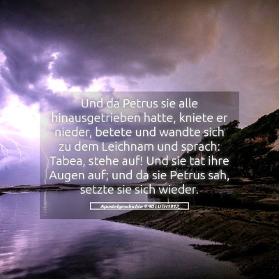 Picture 05 - Apostelgeschichte 9:40 LUTH1912 - Und da Petrus sie alle hinausgetrieben hatte, - Bible Verse Picture