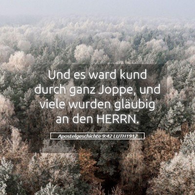 Picture 05 - Apostelgeschichte 9:42 LUTH1912 - Und es ward kund durch ganz Joppe, und viele - Bible Verse Picture