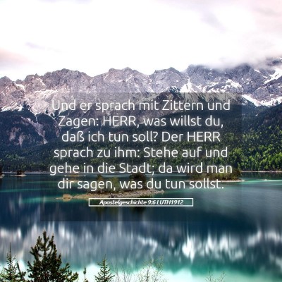 Picture 05 - Apostelgeschichte 9:6 LUTH1912 - Und er sprach mit Zittern und Zagen: HERR, was - Bible Verse Picture
