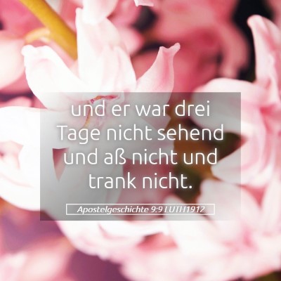 Picture 05 - Apostelgeschichte 9:9 LUTH1912 - und er war drei Tage nicht sehend und aß nicht - Bible Verse Picture