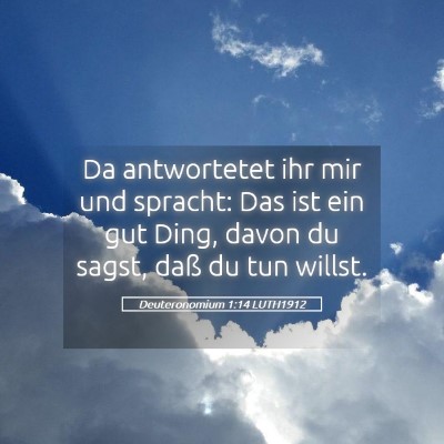 Picture 05 - Deuteronomium 1:14 LUTH1912 - Da antwortetet ihr mir und spracht: Das ist ein - Bible Verse Picture