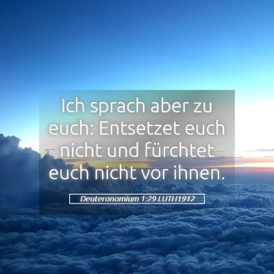 Picture 05 - Deuteronomium 1:29 LUTH1912 - Ich sprach aber zu euch: Entsetzet euch nicht und - Bible Verse Picture