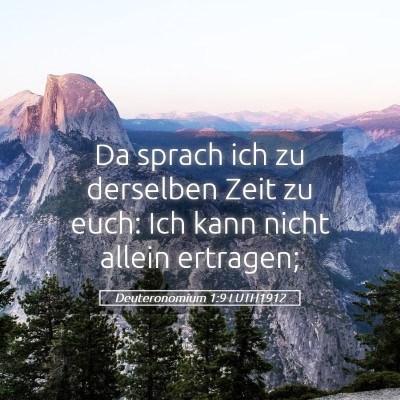 Picture 05 - Deuteronomium 1:9 LUTH1912 - Da sprach ich zu derselben Zeit zu euch: Ich kann - Bible Verse Picture