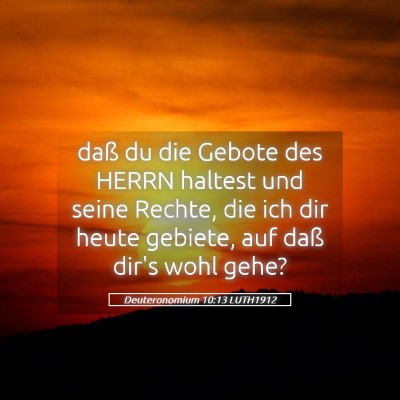 Picture 05 - Deuteronomium 10:13 LUTH1912 - daß du die Gebote des HERRN haltest und seine - Bible Verse Picture