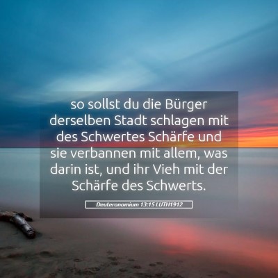 Picture 05 - Deuteronomium 13:15 LUTH1912 - so sollst du die Bürger derselben Stadt schlagen - Bible Verse Picture