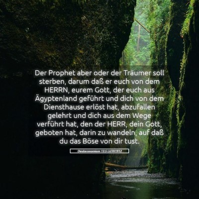 Picture 05 - Deuteronomium 13:5 LUTH1912 - Der Prophet aber oder der Träumer soll sterben, - Bible Verse Picture