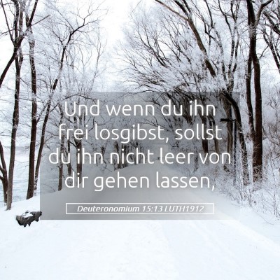 Picture 05 - Deuteronomium 15:13 LUTH1912 - Und wenn du ihn frei losgibst, sollst du ihn - Bible Verse Picture