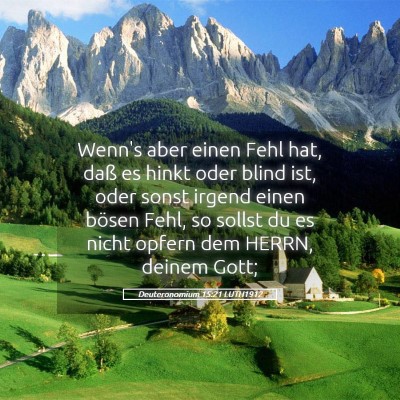 Picture 05 - Deuteronomium 15:21 LUTH1912 - Wenn's aber einen Fehl hat, daß es hinkt oder - Bible Verse Picture
