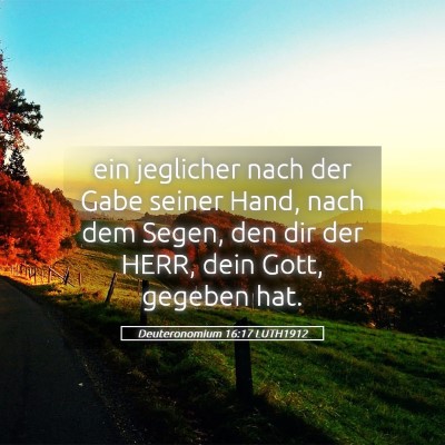Picture 05 - Deuteronomium 16:17 LUTH1912 - ein jeglicher nach der Gabe seiner Hand, nach dem - Bible Verse Picture