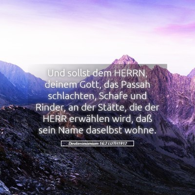Picture 05 - Deuteronomium 16:2 LUTH1912 - Und sollst dem HERRN, deinem Gott, das Passah - Bible Verse Picture
