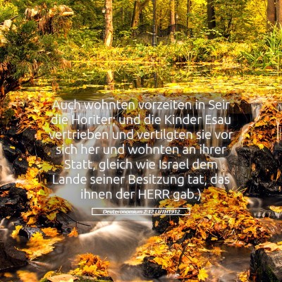 Picture 05 - Deuteronomium 2:12 LUTH1912 - Auch wohnten vorzeiten in Seir die Horiter; und - Bible Verse Picture