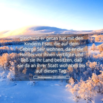 Picture 05 - Deuteronomium 2:22 LUTH1912 - gleichwie er getan hat mit den Kindern Esau, die - Bible Verse Picture