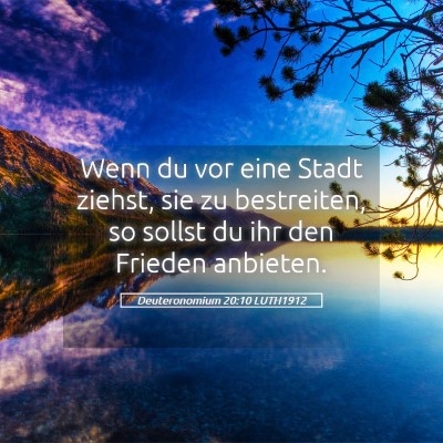Picture 05 - Deuteronomium 20:10 LUTH1912 - Wenn du vor eine Stadt ziehst, sie zu bestreiten, - Bible Verse Picture