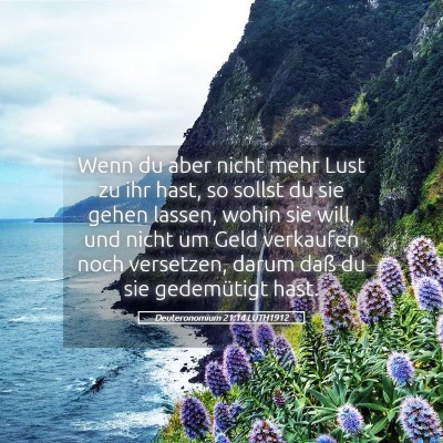 Picture 05 - Deuteronomium 21:14 LUTH1912 - Wenn du aber nicht mehr Lust zu ihr hast, so - Bible Verse Picture