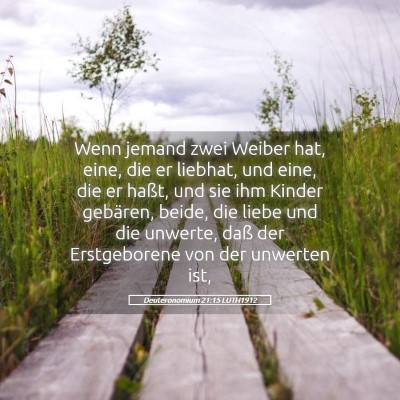Picture 05 - Deuteronomium 21:15 LUTH1912 - Wenn jemand zwei Weiber hat, eine, die er - Bible Verse Picture